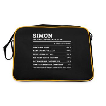 Simon Großer Mann Prénom - Sac Retro - noir/or - Dos