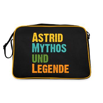 Mythos Astrid die Legende Vorname Astrid - Retro Tasche - Schwarz/Gold - Hinten