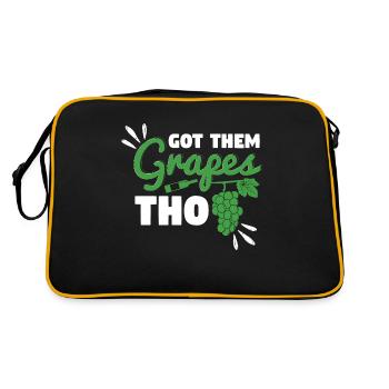 Got Them Grapes Tho - Retro Tasche - Schwarz/Gold - Hinten