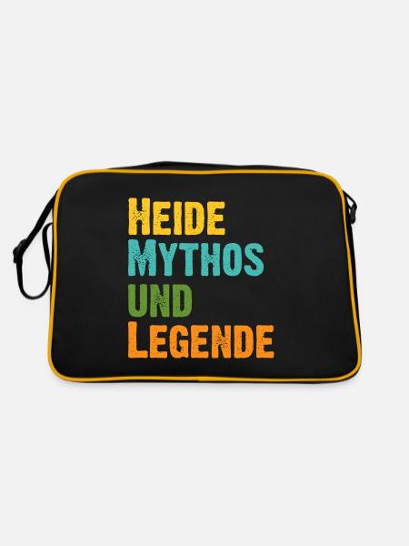 Mythos Heide die Legende Vorname Heide - Retro Tasche - Schwarz/Gold - Hinten
