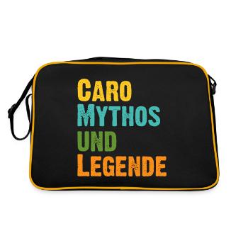 Karoline Caro die Frau der Mythos die Legende - Retro Tasche - Schwarz/Gold - Hinten