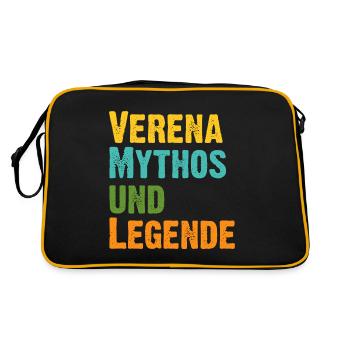 Verena, die Frau der Mythos die Legende - Retro Tasche - Schwarz/Gold - Hinten