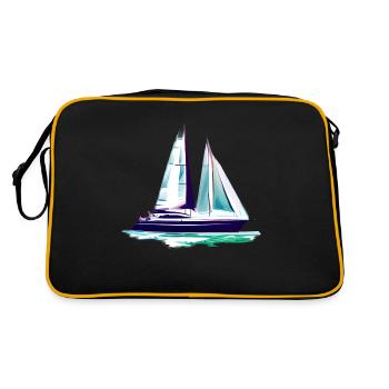 Sailing Ship Sailing Sailing Sailing Sailing Boat - Retro Bag - black/gold - Back