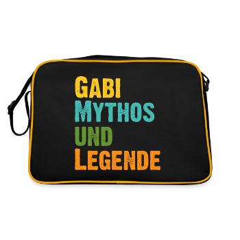 Gabi, die Frau der Mythos die Legende Geburtstag - Retro Tasche - Schwarz/Gold - Hinten