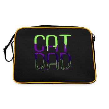 mammal persian gift birthday cat face tshirts - Retro Tasche - Schwarz/Gold - Hinten