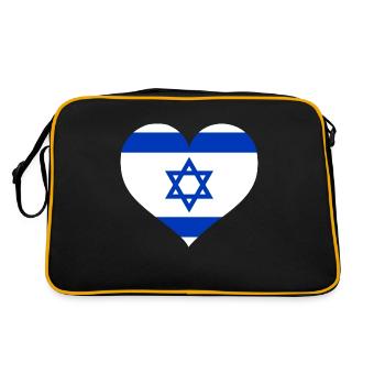 Coeur du drapeau d’Israël - Sac Retro - noir/or - Dos