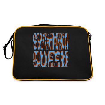 swimming funny water quote triathlete athlete - Retro Tasche - Schwarz/Gold - Hinten