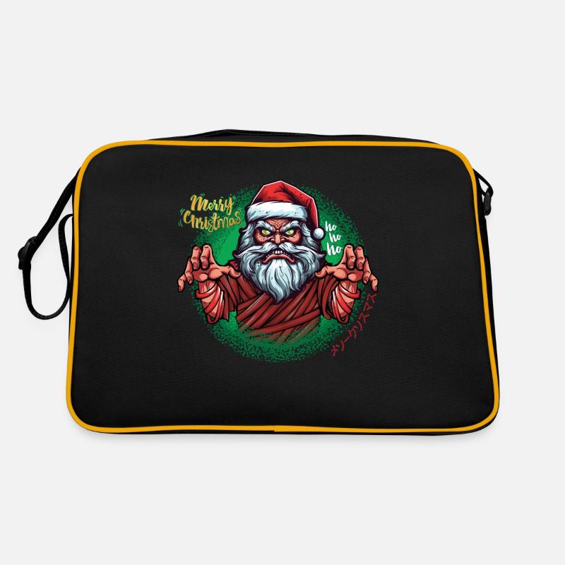 Happy Christmas - Retro Tasche - Schwarz/Gold