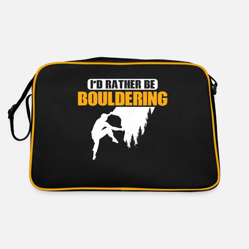 I'd Rather Be Bouldering Climbing Boulder Retro Tasche