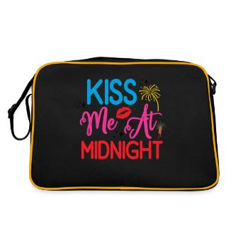 Kiss Me At Midnight - Retro Tasche - Schwarz/Gold - Hinten