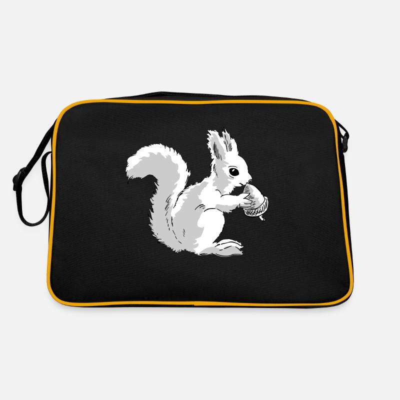 Squirrel eats a nut Retro Bag