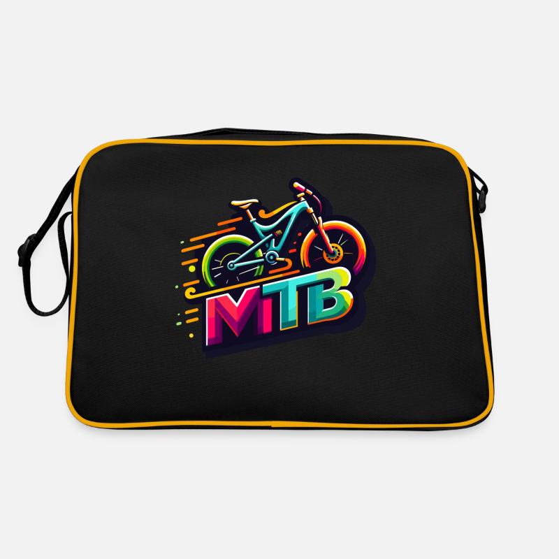 Mountainbike design MTB - dynamisch und bunt Retro Tasche