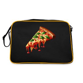 Tranche de pizza 3D - Sac Retro - noir/or - Dos