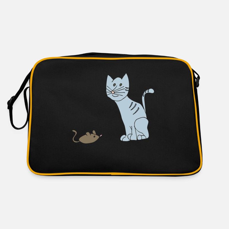 Cat and mouse - Retro Bag - black/gold