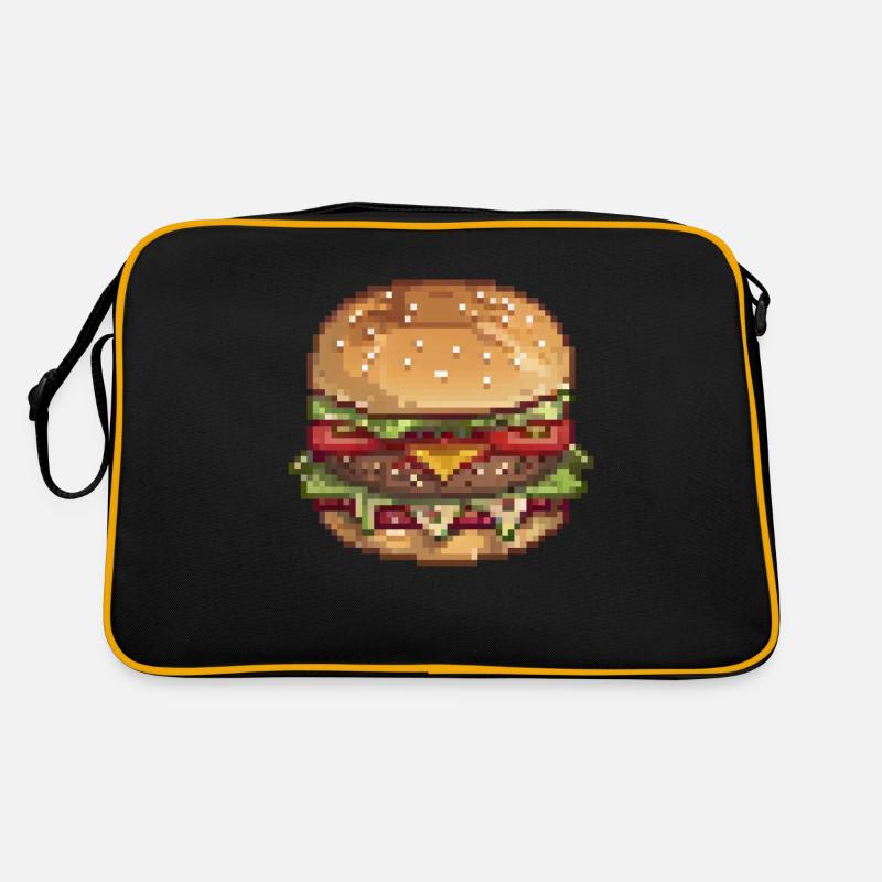 Burger in Byte-Größe Retro Tasche
