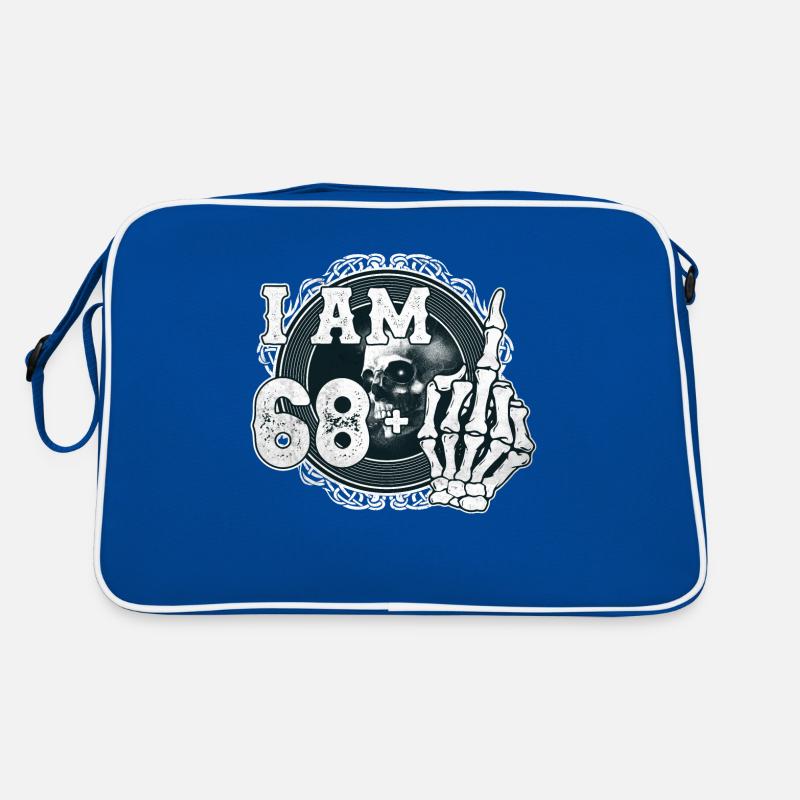 Ich bin 68 plus 1 Mittelfinger Totenkopf lustig 69. Retro Tasche