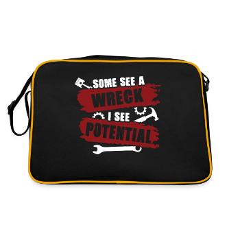 Certains voient une épave, je vois une créativité potentielle - Sac Retro - noir/or - Dos
