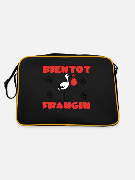 BIENTOT FRANGIN - Sac Retro - noir/or - Dos