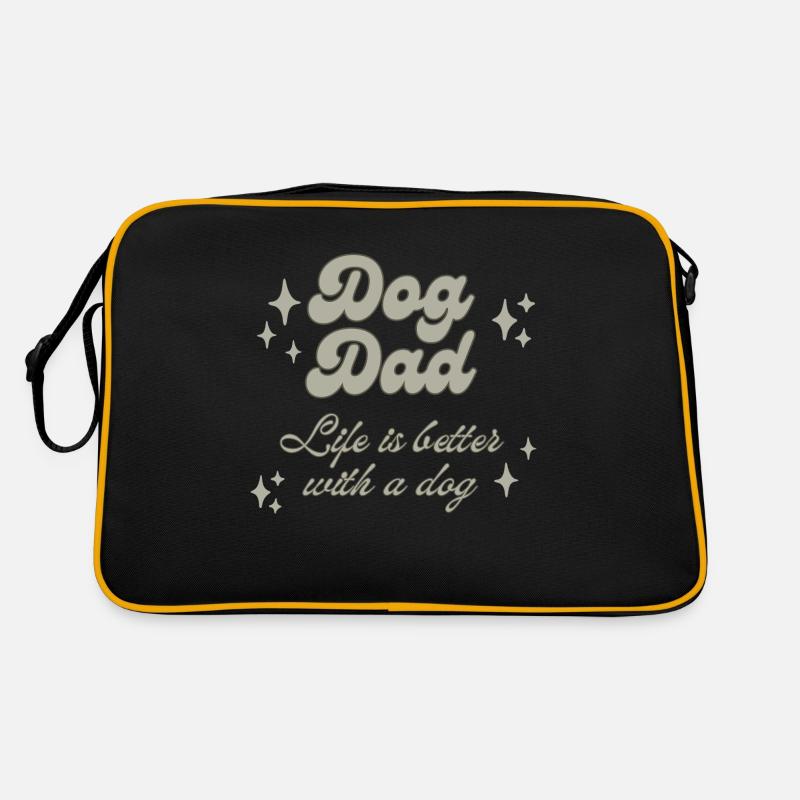 Dog Dad life is better with a dog Retro Tasche