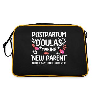 Postpartum Doulas making new parent look easy - Retro Tasche - Schwarz/Gold - Hinten