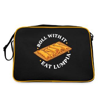 roll with it eat lumpia Design - Retro Bag - black/gold - Back