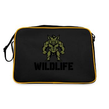 Sanglier Bande dessinée Faune - Sac Retro - noir/or - Dos