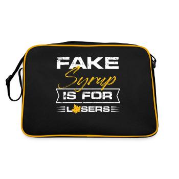 Fake Syrup Is For Losers Maple Syrup Tree Tapping - Retro Bag - black/gold - Back
