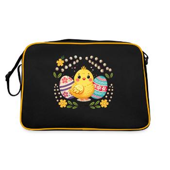 Mignon poussin de Pâques et œufs - Sac Retro - noir/or - Dos