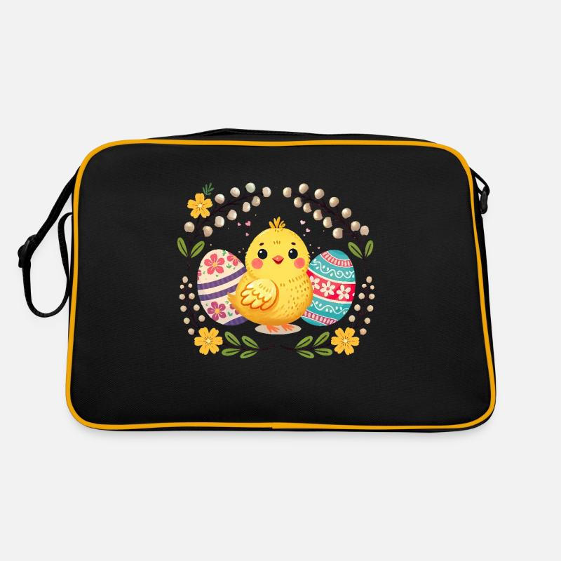 Cute Easter chicklet and eggs Retro Bag