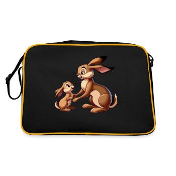 Lièvre avec jeune brun - Sac Retro - noir/or - Dos