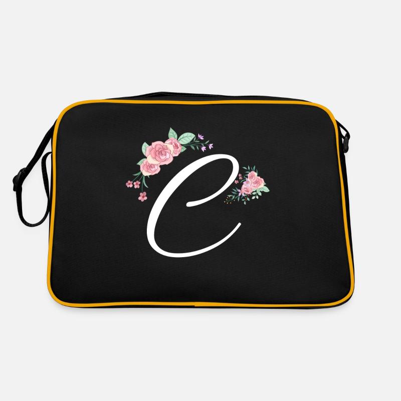 Lettre c fleurs Sac Retro