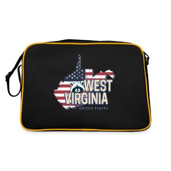West Virginia Vereinigte Staaten USA Souvenir - Retro Tasche - Schwarz/Gold - Hinten