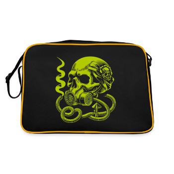 Crâne fantaisiste avec masque à gaz - Sac Retro - noir/or - Dos