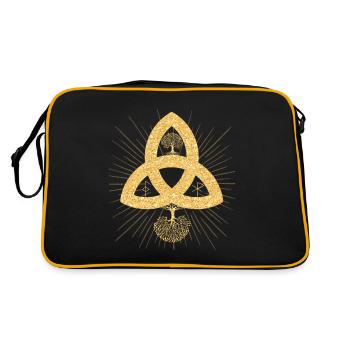 SYMBOLS RUNE - Triqueta Tree of Life Tree of Life - Retro Bag - black/gold - Back