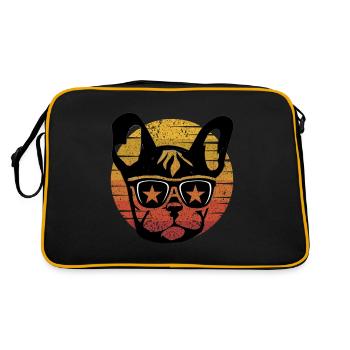 Drôle de chien Frenchie disant Bulldog Bulldog Bulldog - Sac Retro - noir/or - Dos
