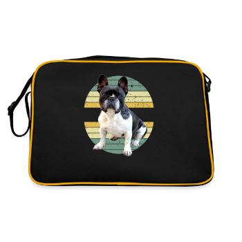 Drôle de chien Frenchie disant Bulldog Bulldog Bulldog - Sac Retro - noir/or - Dos