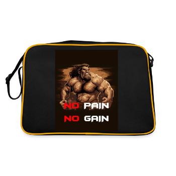 Sans travail, il n’y a pas de coups « Pas de douleur, pas de gain » - Sac Retro - noir/or - Dos