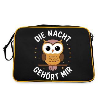 oiseau de nuit hibou hibou oiseau - Sac Retro - noir/or - Dos