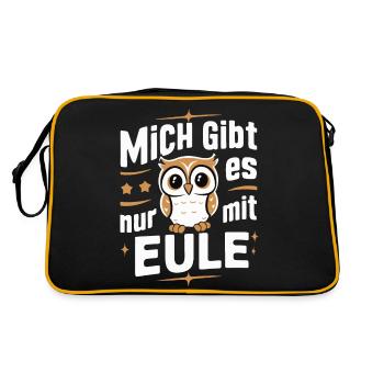 oiseau de nuit hibou hibou oiseau - Sac Retro - noir/or - Dos