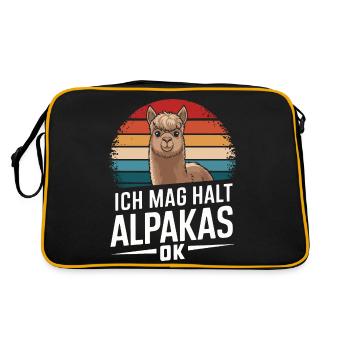 Alpaga lama alpaga animal - Sac Retro - noir/or - Dos