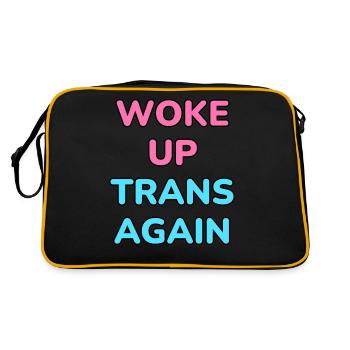 Wieder trans aufgewacht - trans pride - Retro Tasche - Schwarz/Gold - Hinten
