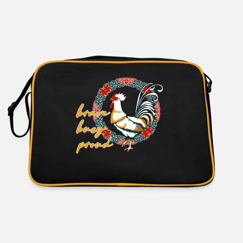 Hahn - Retro Tasche - Schwarz/Gold