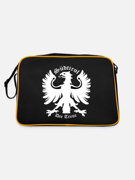 Südtirol die Treue - Retro Tasche - Schwarz/Gold - Hinten