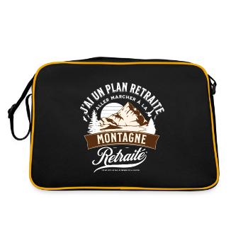 J'ai un plan retraite, aller marcher à la montagne - Sac Retro - noir/or - Dos