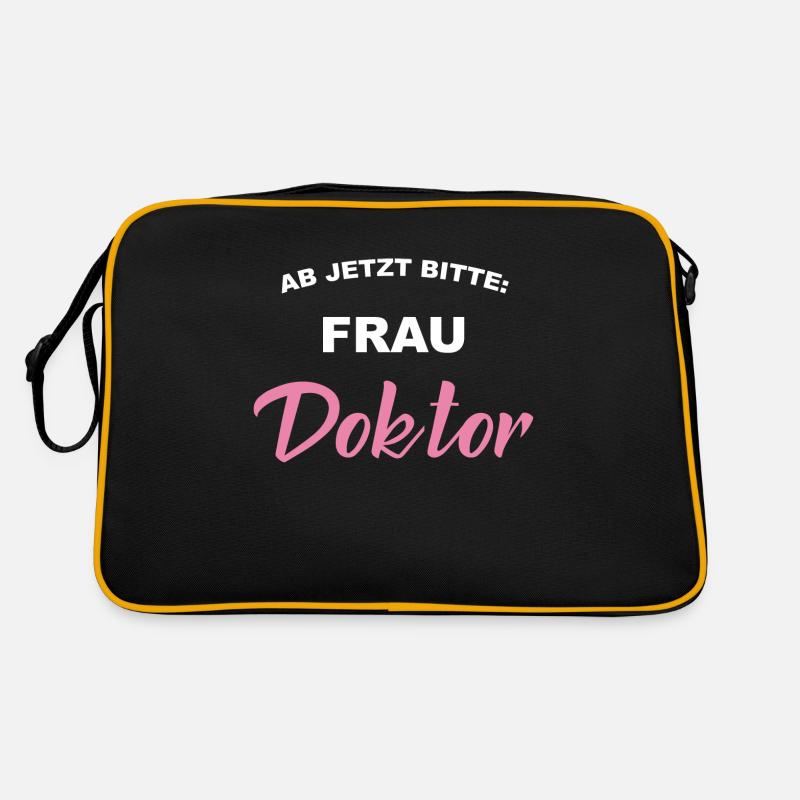 Frau Doktor - Retro Tasche - Schwarz/Gold