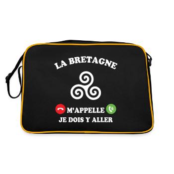La bretagne m'appelle humour breton homme - Sac Retro - noir/or - Dos