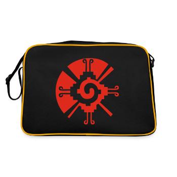 Red Mayan Protection Symbol - Retro Bag - black/gold - Back