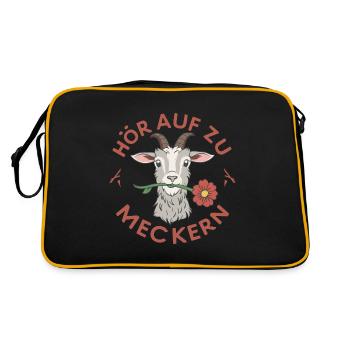 Hör auf zu meckern für eine Frau oder Mädchen - Retro Tasche - Schwarz/Gold - Hinten