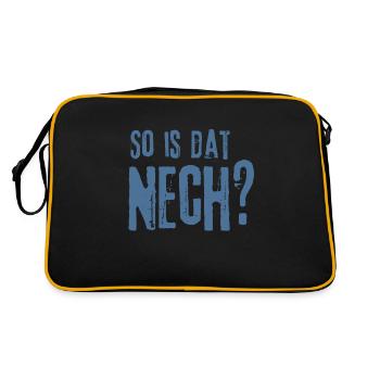So is dat, nech?Norddeutscher Pragmatismus - Retro Tasche - Schwarz/Gold - Hinten