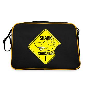 Panneaux d’avertissement de passage de requins - Sac Retro - noir/or - Dos